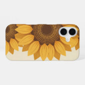 Retro stilisierte Sonnenblumen-Geometrie iPhone 16 Hülle (Rückseite (Horizontal))