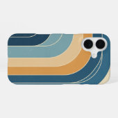 Retro-stilisierte Wellen iPhone 16 Hülle (Rückseite (Horizontal))