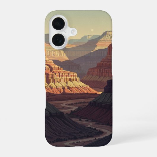 Retro Stiller Canyon iPhone 16 Hülle (Rückseite)
