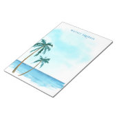 Retro Stilvoll Blau und Weiß Tropenpalme Tree Notizblock (angewinkelt)