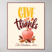 Retro-Stilvoll Dankeschön Pumpkin Erntedank Poster (Vorne)