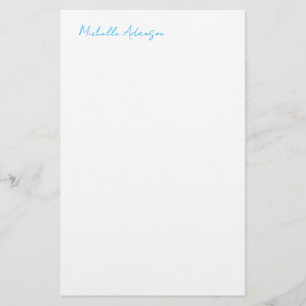 Retro stilvoll elegant schlicht Himmelblau Weiß Briefpapier