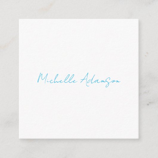 Retro Stilvoll Elegant Schlicht Sky Blue White Begleitkarte (Vorderseite)