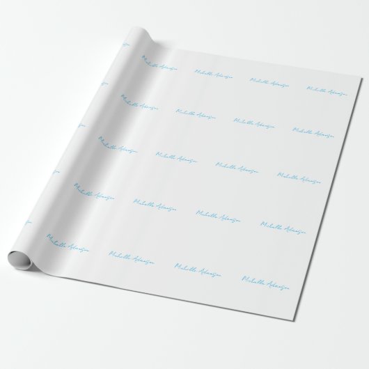 Retro Stilvoll Elegant Schlicht Sky Blue White Geschenkpapier (Ungerollt)