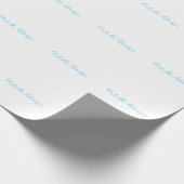 Retro Stilvoll Elegant Schlicht Sky Blue White Geschenkpapier (Ecke)