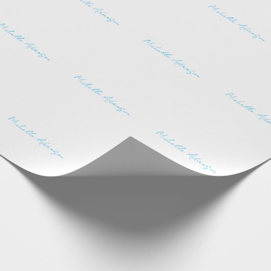 Retro Stilvoll Elegant Schlicht Sky Blue White Geschenkpapier (Ecke)