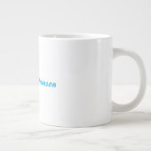 Retro Stilvoll Elegant Schlicht Sky Blue White Jumbo-Tasse (Rechts)
