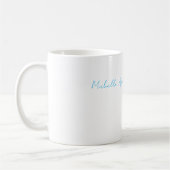 Retro Stilvoll Elegant Schlicht Sky Blue White Kaffeetasse (Links)