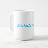 Retro Stilvoll Elegant Schlicht Sky Blue White Kaffeetasse (Vorderseite Links)