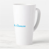 Retro Stilvoll Elegant Schlicht Sky Blue White Milchtasse (Rechte Ecke)