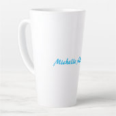 Retro Stilvoll Elegant Schlicht Sky Blue White Milchtasse (Linke Ecke)