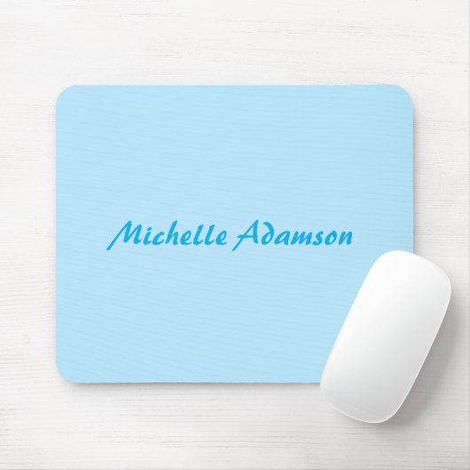 Retro Stilvoll Elegant Schlicht Sky Blue White Mousepad (Mit Mouse)