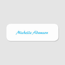 Retro Stilvoll Elegant Schlicht Sky Blue White Namensschild