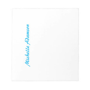 Retro Stilvoll Elegant Schlicht Sky Blue White Notizblock