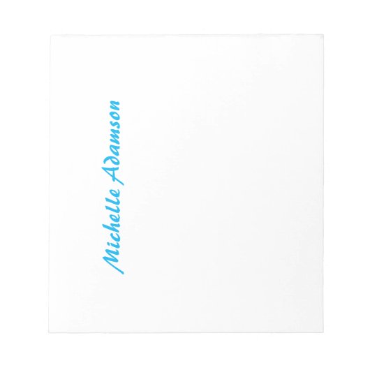 Retro Stilvoll Elegant Schlicht Sky Blue White Notizblock (Vorderseite)