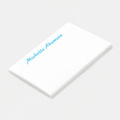 Retro Stilvoll Elegant Schlicht Sky Blue White Post-it Klebezettel (angewinkelt)