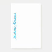 Retro Stilvoll Elegant Schlicht Sky Blue White Post-it Klebezettel (Vorderseite)