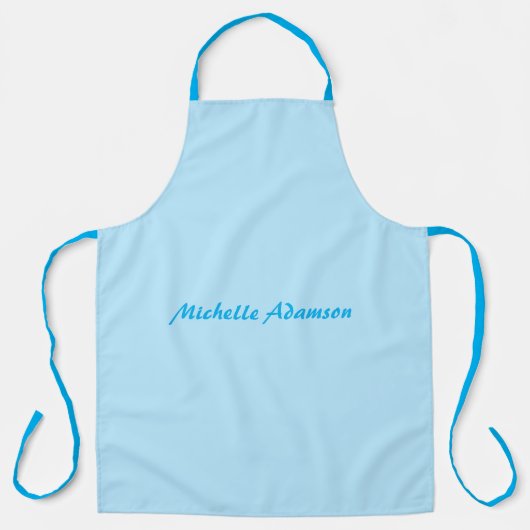 Retro Stilvoll Elegant Schlicht Sky Blue White Schürze (Vorderseite)