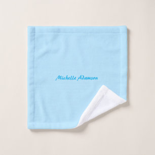Retro Stilvoll Elegant Schlicht Sky Blue White Waschlappen