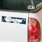 Retro Stilvolle Elegante Schlicht Blue White Blume Autoaufkleber (Auf Lkw)