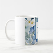 Retro Stilvolle Elegante Schlicht Blue White Blume Kaffeetasse (Links)