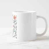 Retro Stilvolle Elegante Schlichte Blume Ihr Name Jumbo-Tasse (Rechts)