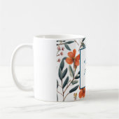 Retro Stilvolle Elegante Schlichte Blume Ihr Name Kaffeetasse (Links)
