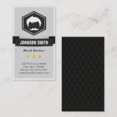 Retro Stilvolle Herrenhaar-Logo Visitenkarte (Vorne/Hinten)