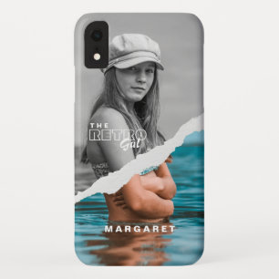Retro Stilvolle Schwarz/Weiß Portrait Foto Display Case-Mate iPhone Hülle