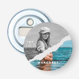 Retro Stilvolle Schwarz/Weiß Portrait Foto Display Flaschenöffner