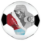 Retro Stilvolle Schwarz/Weiß Portrait Foto Display Fußball (Gedreht)