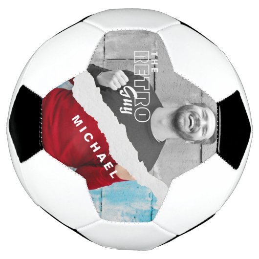 Retro Stilvolle Schwarz/Weiß Portrait Foto Display Fußball (Gedreht)