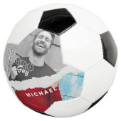 Retro Stilvolle Schwarz/Weiß Portrait Foto Display Fußball (Dreiviertel)