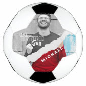 Retro Stilvolle Schwarz/Weiß Portrait Foto Display Fußball (Vorderseite)