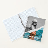 Retro Stilvolle Schwarz/Weiß Portrait Foto Display Notizblock (Innenseite)