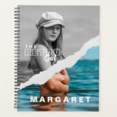 Retro Stilvolle Schwarz/Weiß Portrait Foto Display Planer (Vorderseite)