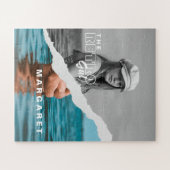 Retro Stilvolle Schwarz/Weiß Portrait Foto Display Puzzle (Horizontal)