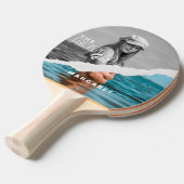 Retro Stilvolle Schwarz/Weiß Portrait Foto Display Tischtennis Schläger (Vorderseite)