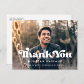 Retro stilvoller Abschluss Danke Foto Postkarte (Vorne/Hinten)