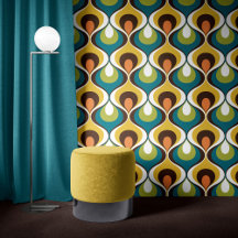 Retro-Stimmung Aquamarin orange Gelbbraun