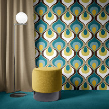 Retro-Stimmung Blaugrün Braun Senfgelb Beige