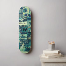 Retro-Stimmungsboard Vintage-Tech-Collage-Monogram