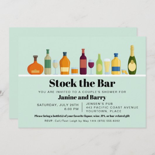 Retro Stock die Bar-Party Einladung (Vorne/Hinten)