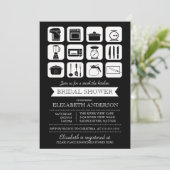 Retro Stock die Küchendusche Einladung (Stehend Vorderseite)