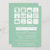 Retro Stock die Küchendusche Einladung (Vorne/Hinten)