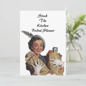 Retro Stock Die Küchendusche Einladungen (Stehend Vorderseite)