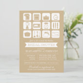 Retro Stock the Kitchen Bridal Dusche Einladung (Stehend Vorderseite)