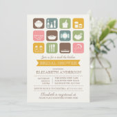 Retro Stock the Kitchen Bridal Dusche Einladung (Stehend Vorderseite)