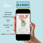 Retro Stock the Kitchen Bridge Brautparty Einladung