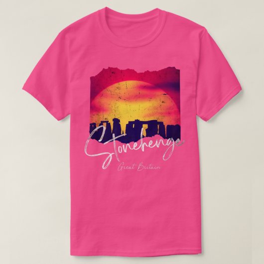 Retro Stonehenge England Souvenir - Stonehenge at T-Shirt (Design vorne)